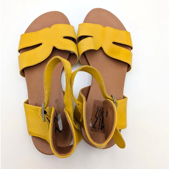 Miz Mooz Annalise Sandal Ankle Strap Women's Leather Yellow Size US7.5 EU38 - Picture 4 of 12